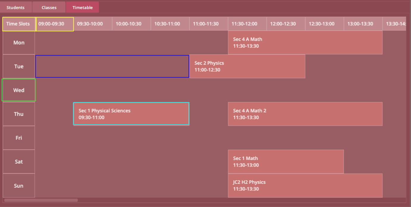 Timetable annotation